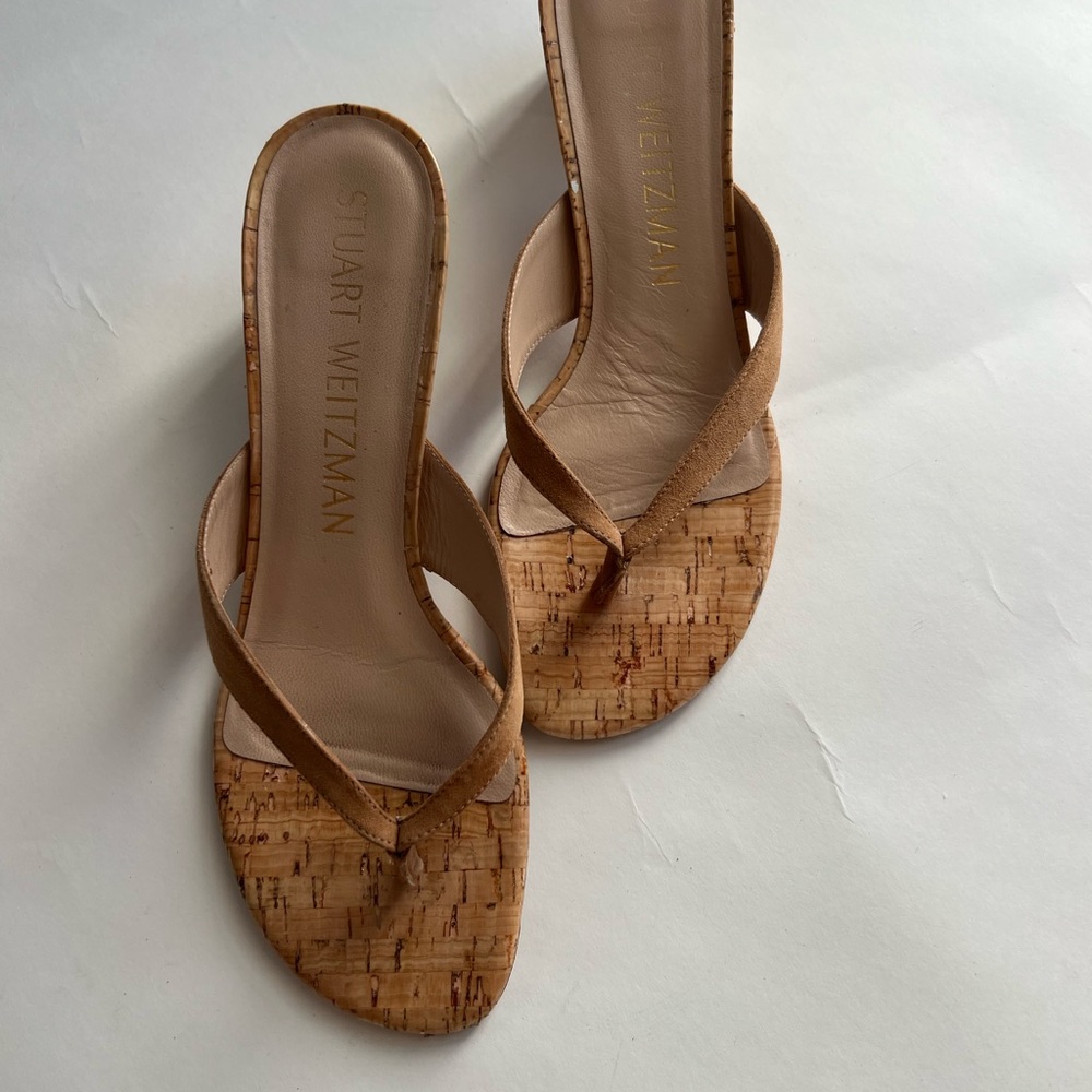 Stuart Weitzman Tan Cork Heels